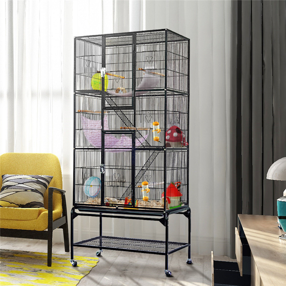175.5cm Flat Top Floor Bird Cage with Wheels