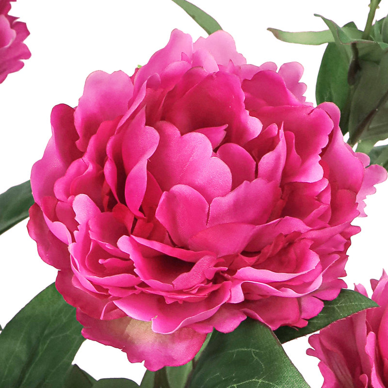 Bouquet de tiges de pivoines artificielles, Fuchsia