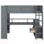 Lit mezzanine pratique en bois, bureau intégré, tablettes, lumière DEL et station de charge