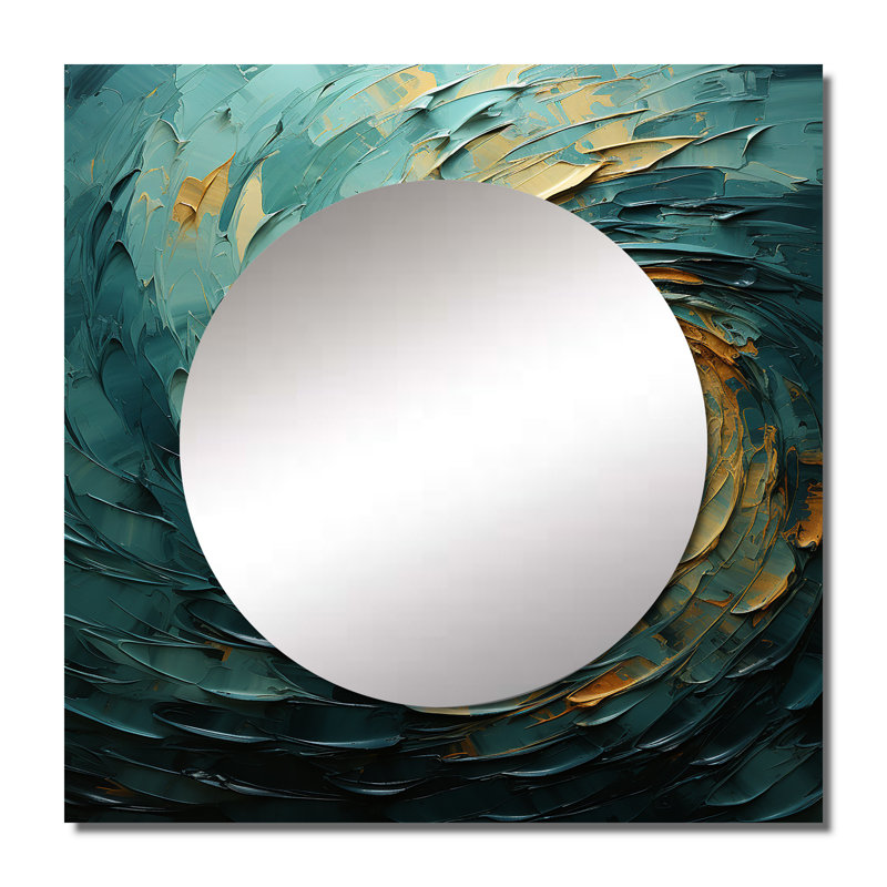 Décoration murale Majestic Motion Teal Spiral IV - Abstract, 36 po x 36 po