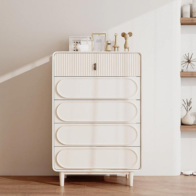Cream style simple solid wood storage