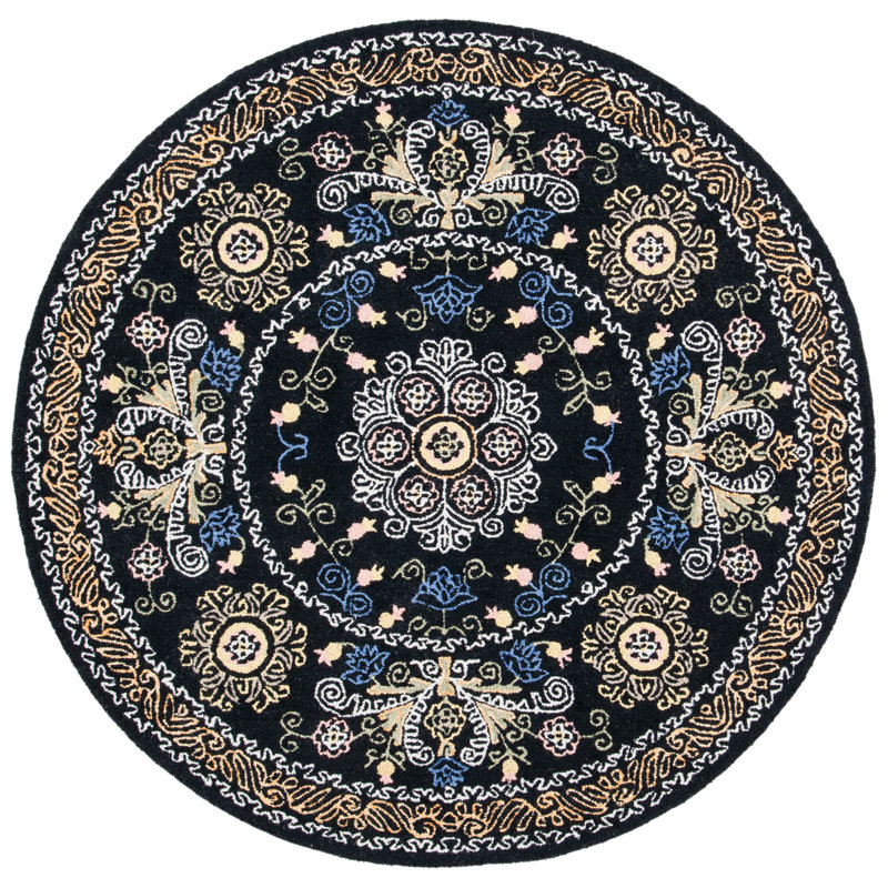 Ashly Hand Tufted Wool And Cotton With Latex Oriental Rug, Round 5'
