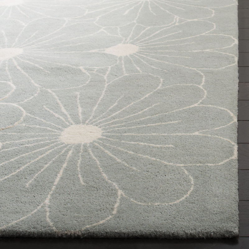 Avayah Soho Hand Tufted Wool And Viscose Floral Rug, Round 6'