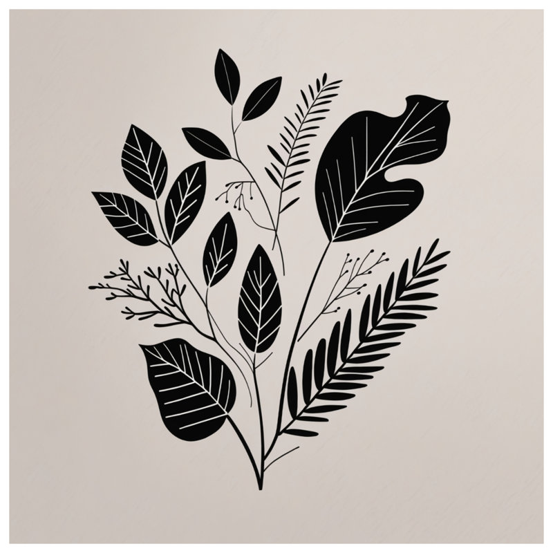 Édredon feuille Silhouette Bedding Botanical Minimalist, Grand lit