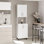 Grand garde-manger à deux portes avec huche et cinq tablettes, armoire à micro-ondes, armoire de rangement, rangement de cuisine, armoire de garage