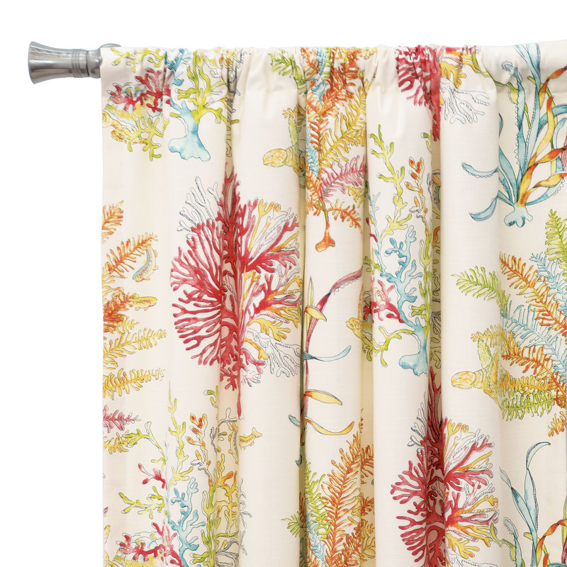 Maldive 100% Cotton Room Darkening Curtain Single Panel, 96" W x 84" L