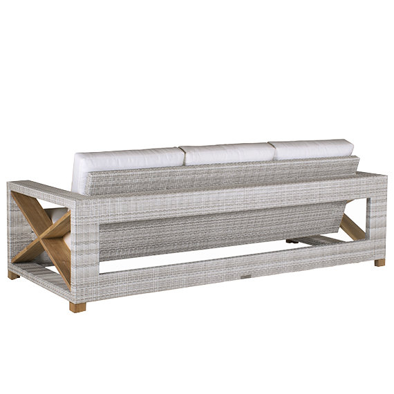 Jupiter Outdoor 3 - Seat Patio Sofa, Canvas Rain, Jupiter Granite