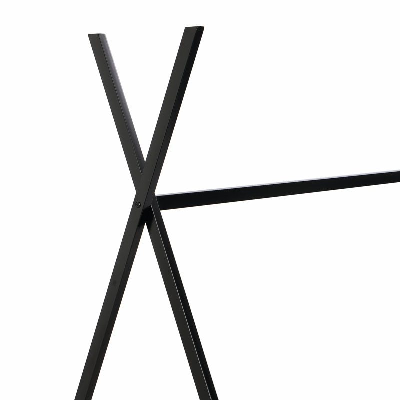 Metal Twin Size House Platform Bed With Triangle Structure, Black