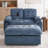 Double Recliner Sofa with USB Charging and Storage Ottoman-1065744516