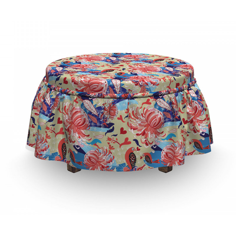 Housse pour repose-pieds de jardin romantique
