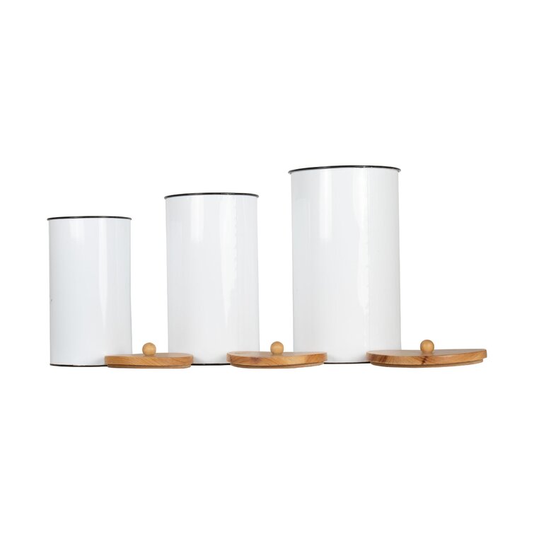 3 Piece Container Set Gracie Oaks Color: White