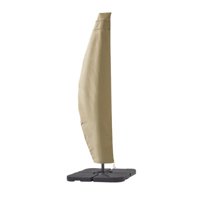 Patio Offset Umbrella Cover - 600D Waterproof Outdoor Market Umbrella Cover - Fits Market Umbrella Up To 12 Feet by Arlmont & Co.