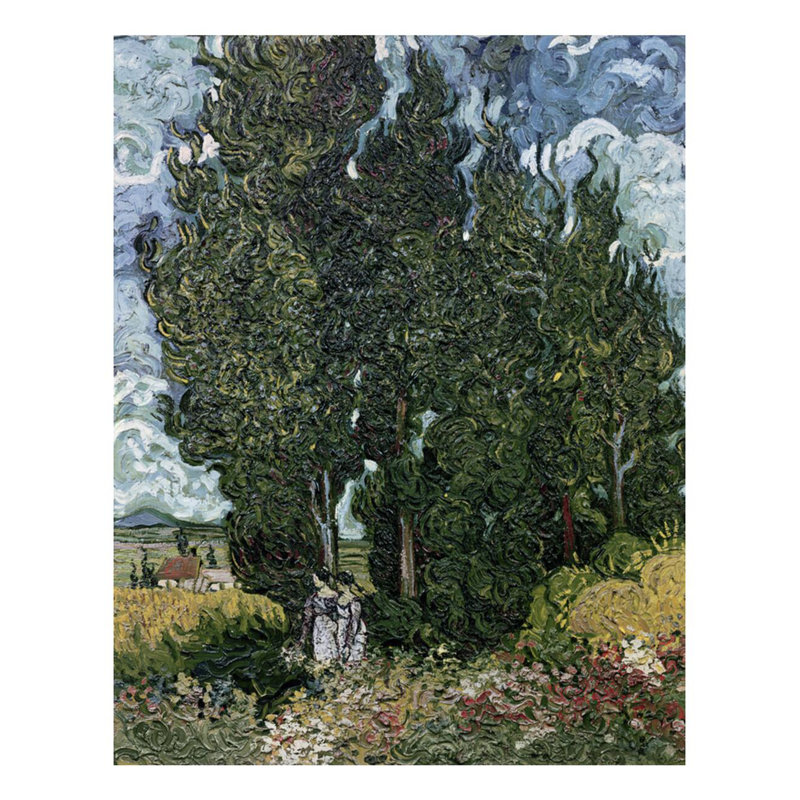 «The cypresses» par Vincent van Gogh - Estampe numérique, H 28 po x l 22 po