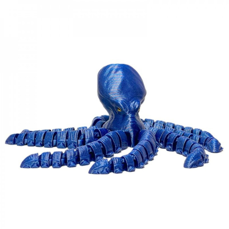 Figurine de poulpe imprimée en 3D, Bleu, H 3,5 po x l 11 po x P 11 po