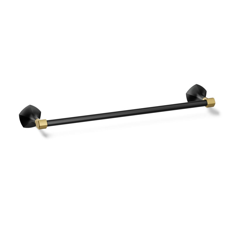 Barre à serviettes occasion, Noir mat / Or, H 2,31 po x l 18 po x P 3,5 po