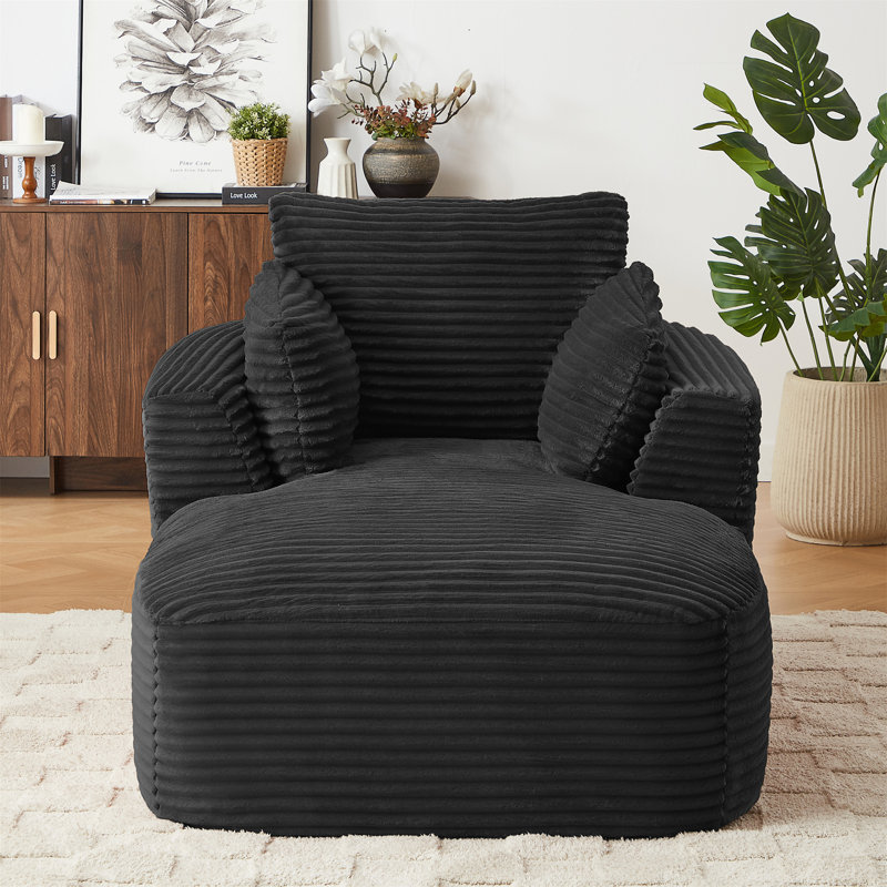 Chaise longue surdimensionnée en velours côtelé d'intérieur