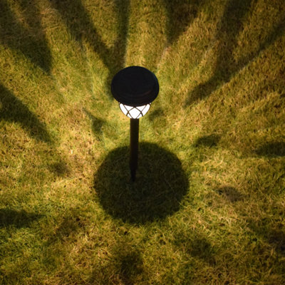 Éclairage de sentier solaire pour l'extérieur, ensemble de 6 lumières de jardin solaires améliorées pour l'extérieur, étanches pour l'extérieur, lumières solaires pour l'extérieur, marche / arrêt pour allée et jardin (ensemble de 6)