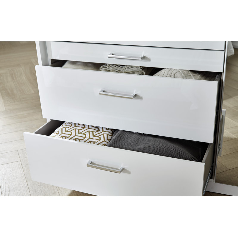 Harburg 3 Door Wardrobe, Alpine White/Grey