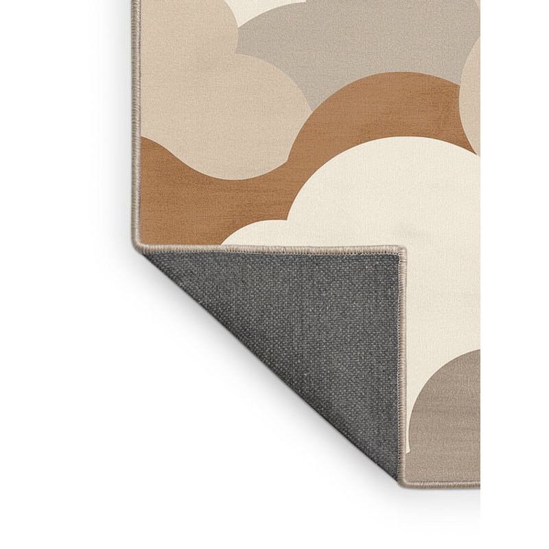 Tapis beige moelleux moelleux Adlai, Carré 6 pi
