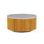 Table basse ronde avec rangement pour le salon