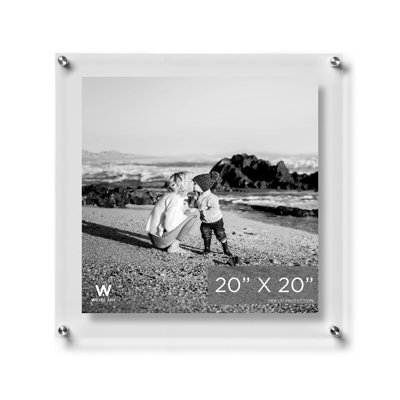 Cadre photo flottant en acrylique transparent transparent de qualité UV - Doré