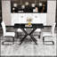 47.24 Inch Rectangular Tempered Glass Dining Table, Stylish Design with Black Metal Legs for Modern Kitchens and Dining Rooms