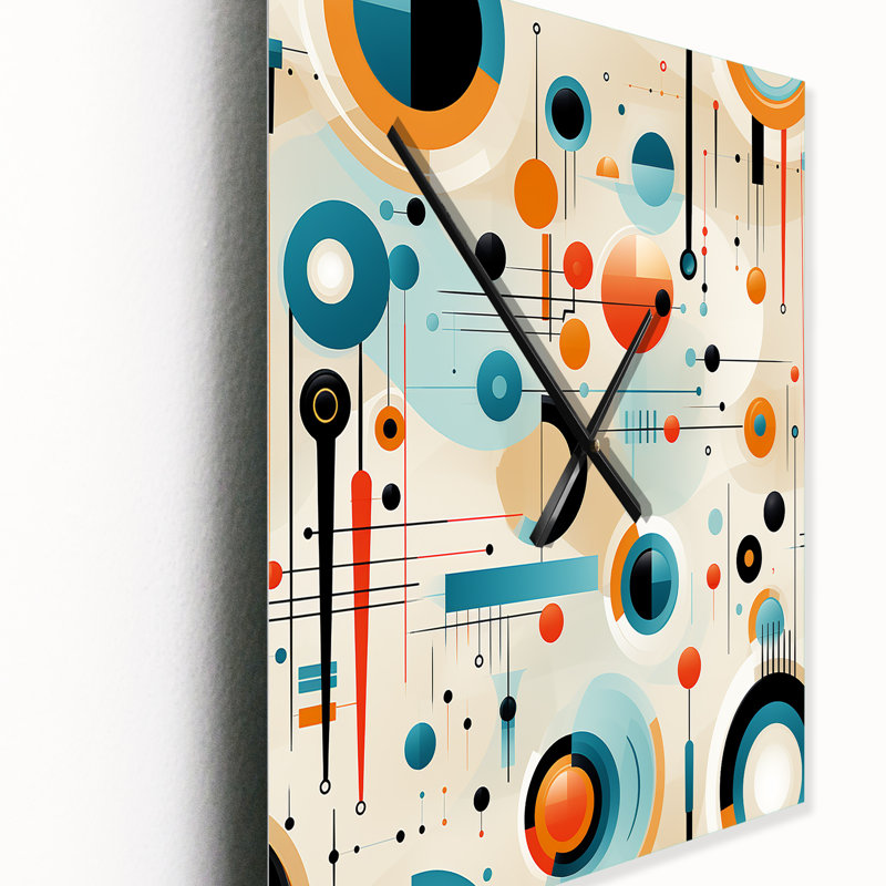Janeece - Horloge murale abstraite Mid-Century, Petit