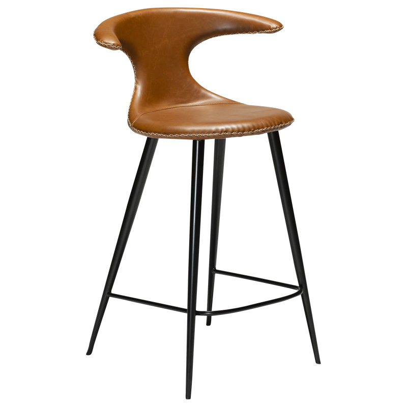 Flair Upholstered Counter Stool with Metal Frame, Light Brown