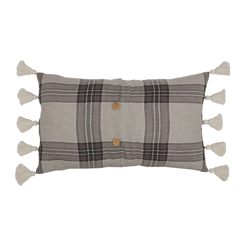 Plaid Cotton Reversible Pillow Cover