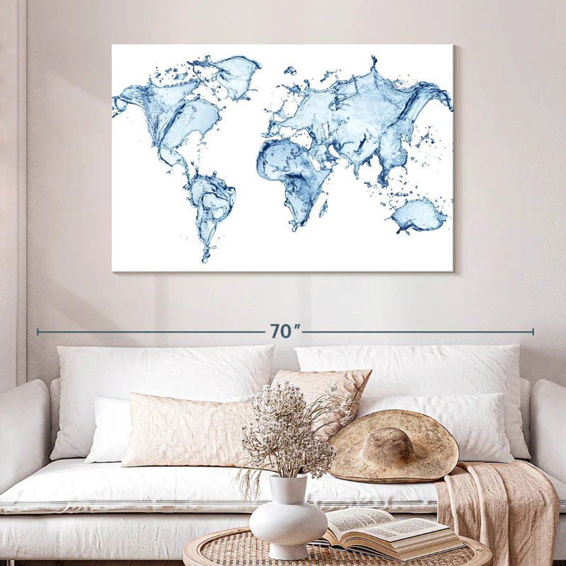 Aliaz Splash World Map, 32" H x 48" W