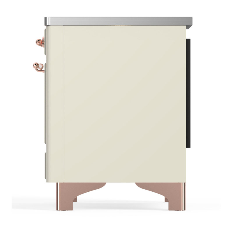 Majestic III Series 40 Inch Induction Range with 6 Induction Elements in Stainless Steel (Brass Trim), Antique White, Copper