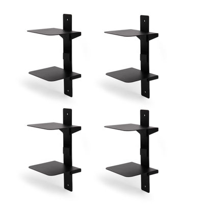 Étagères à livres flottantes à 4 niveaux pour mur, tour à livres à colonne vertébrale verticale, organisateurs de livres en métal robustes pour la maison, le bureau et la vie