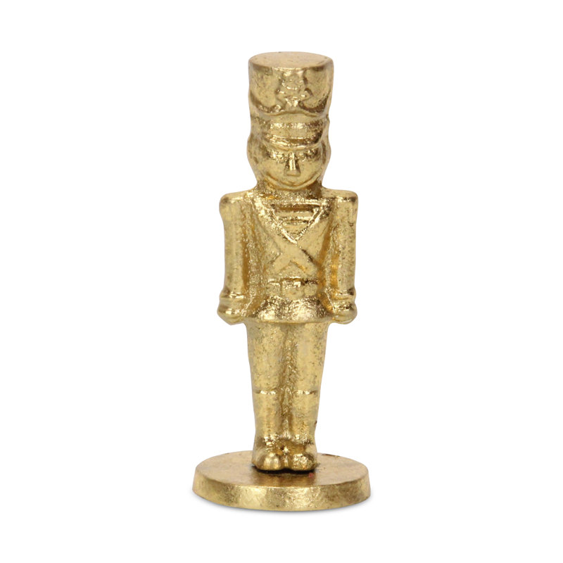 Moundridge Cast Iron Nutcracker Figurine, 7" H x 2.75" W x 2.75" D, Gold