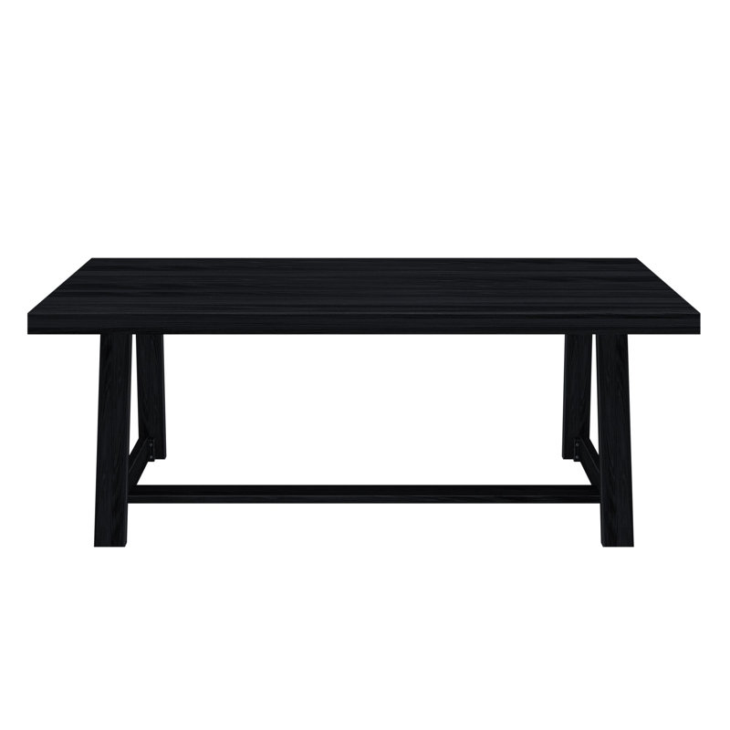 Shonica 84-in Classic Farmhouse Dining Table, Black