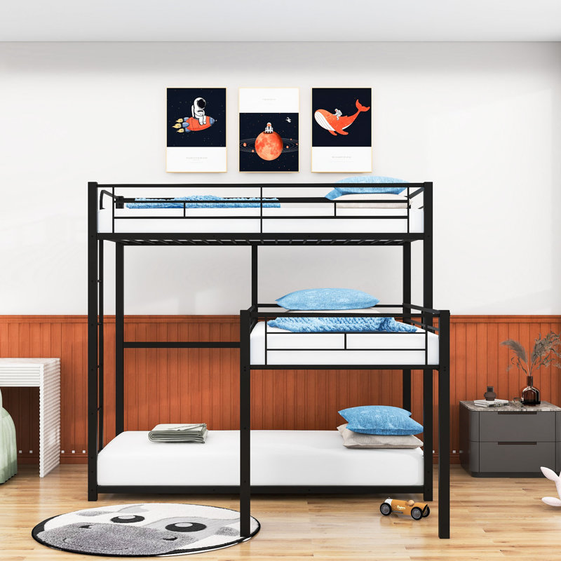 Juba Kids Twin Over Twin Over Twin Bunk Bed