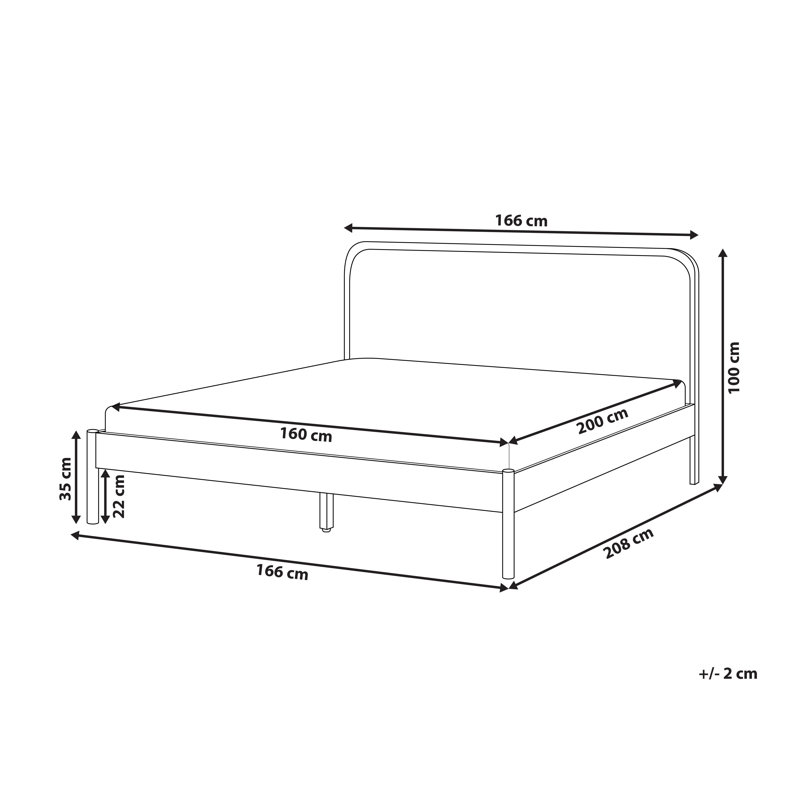 Solid Wood Bed, European Kingsize (160 x 200 cm)