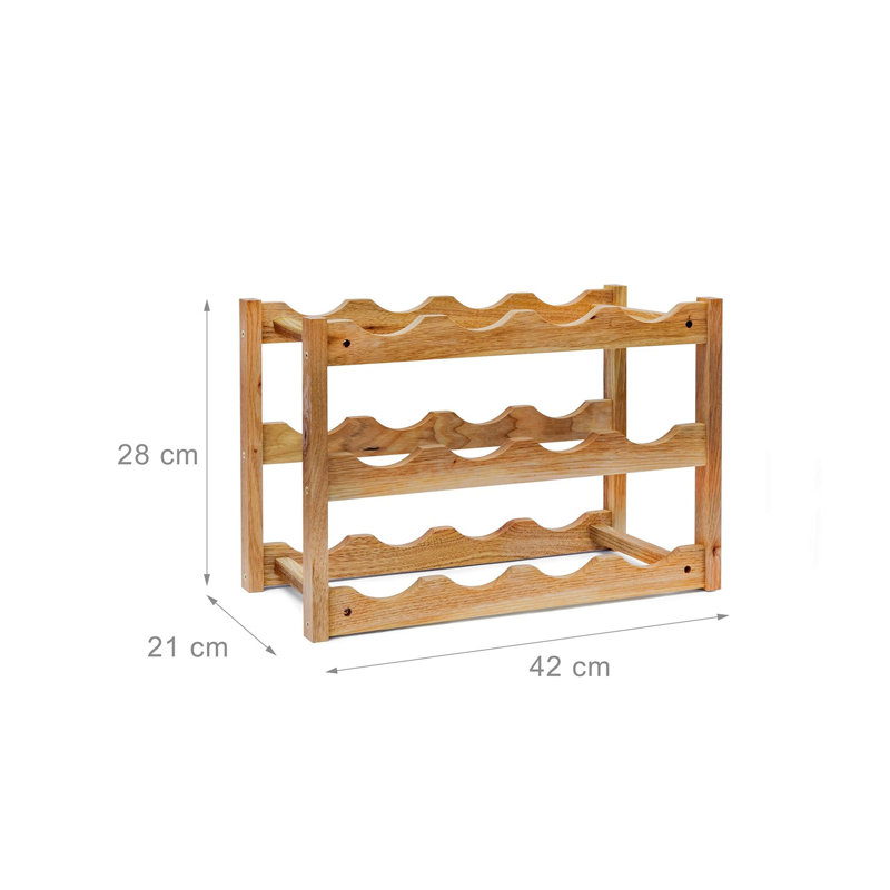 Solid Wood Tabletop Wine Bottle Rack Beige