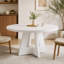 Table de salle à manger ronde de 119 cm (47 pouces) pour 4 à 6 personnes, de style campagnard, idéale pour la cuisine ou la salle à manger.-589351396
