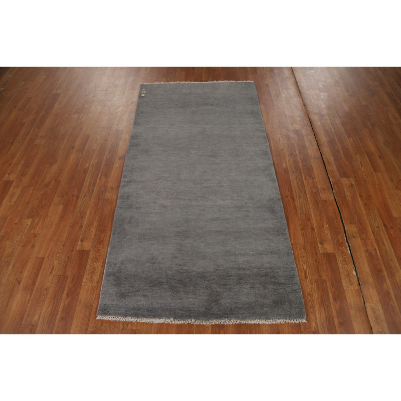 Tapis de couloir oriental gris moderne Gabbeh 3 x 7