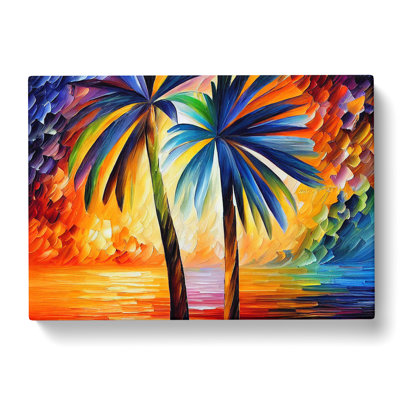 Palm Tree Painting Vol.1 Abstract - Wrapped Canvas Print