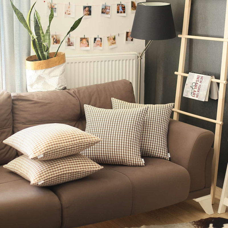 Housse de coussin carrée, Brun clair