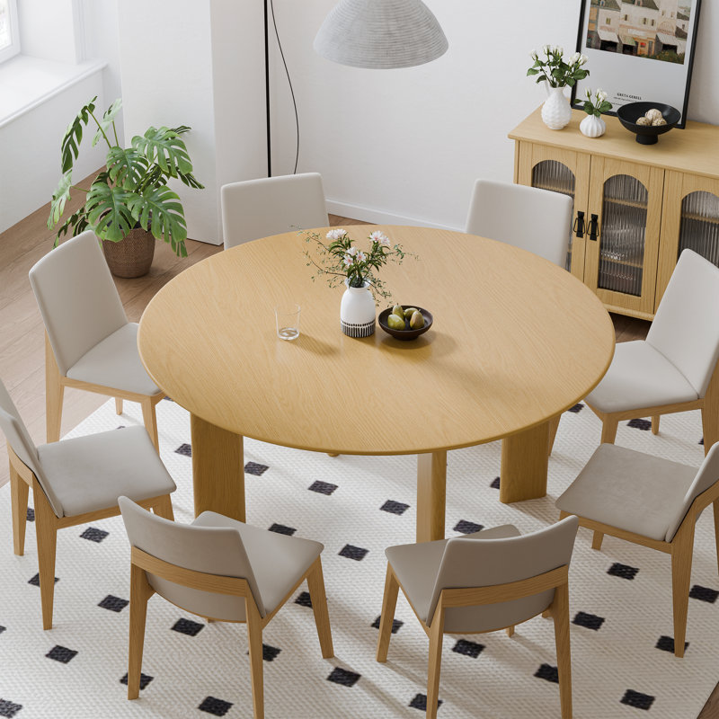 Table de salle à manger 30 po, H 30 po x L 59 po x l 59 po, Bois naturel