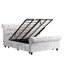 Lit grand format enveloppé de tissu avec élévateur hydraulique et structure rembourrée de style polyvalent