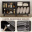 Commode pratique, armoire à buffet cannelée avec portes et tablettes réglables-551983536