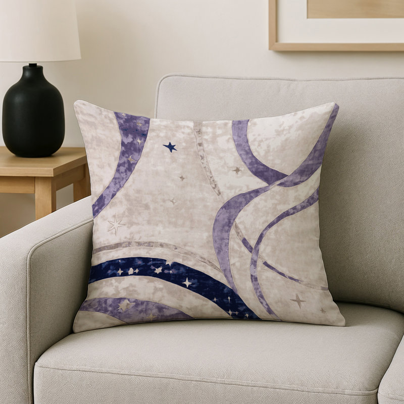 Coussin décoratif intérieur / extérieur beige Modern Modern, Carré 16 po