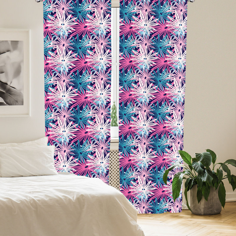 Floral Semi-Sheer Rod Pocket Sliding Panel, 28" x 63"