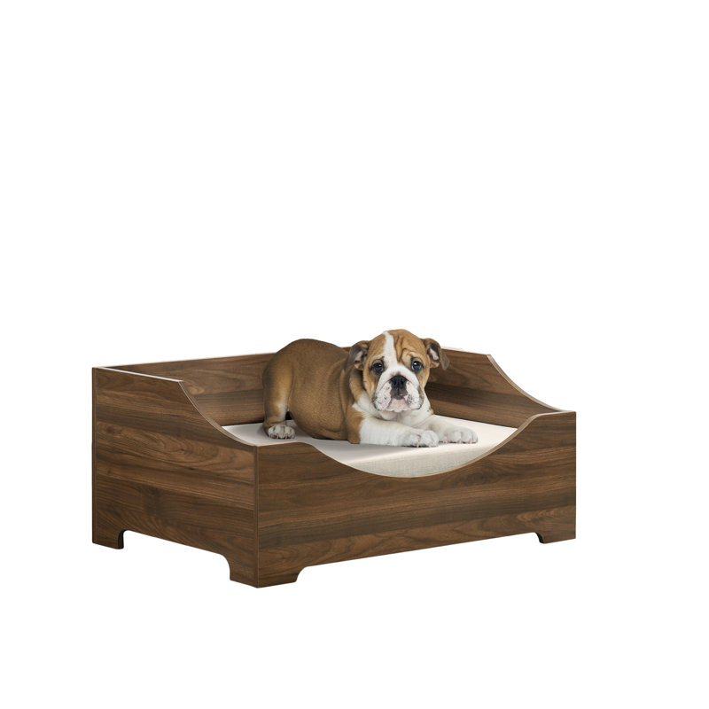 Lit pour animal de compagnie brun 36 po avec coussin confortable, housse amovible, moderne, lit large de 22 lb maximum, conception moderne,