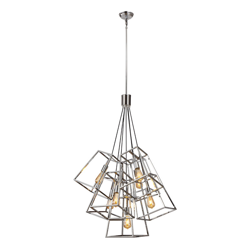 Elsje 29.1" W 7-Light Dimmable Cluster Pendant, Chrome