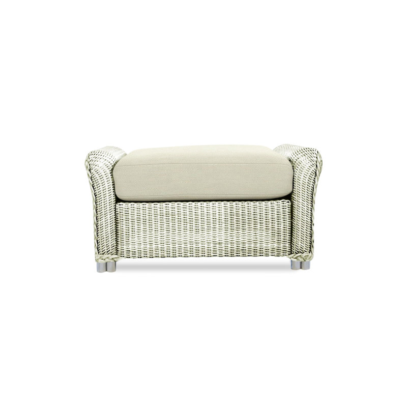 Reflections Outdoor Ottoman, Pewter, Demo Oatmeal