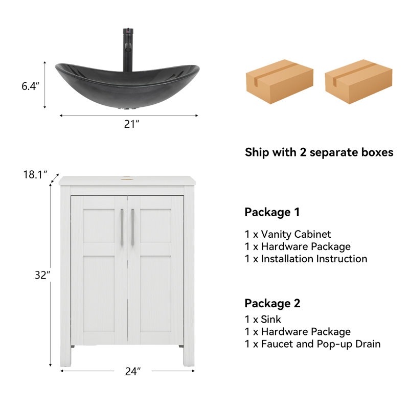 Meuble-lavabo autoportant avec lavabo